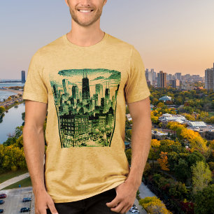 Camiseta Gráfica Preta de Chicago