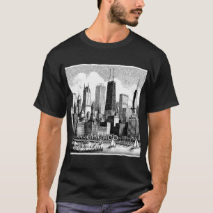 Camiseta Gráfica Preto e Branco do Horizonte de Ch