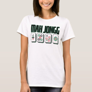 Camiseta Gráfica Retro de Meados do Século de Mah Jongg