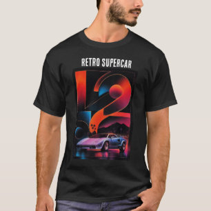 Camiseta Gráfica Retro de Supercarro de Corrida Vi