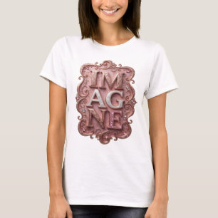 Camiseta Gráfica Rosa Atraente IMAGINE