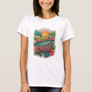 Camiseta Gráfica Rosa ATRATIVA ESTADO TROPICAL DE