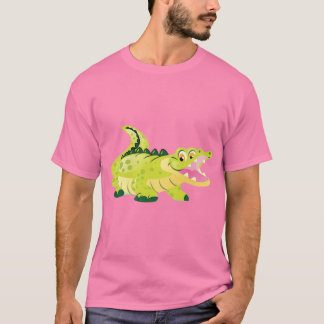 Camiseta Gráfica Rosa de Jacaré Bebê Feliz Fofo