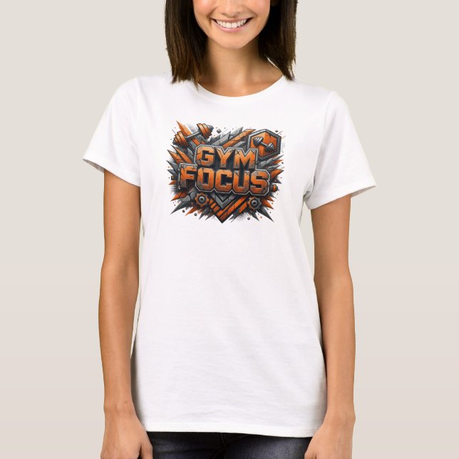 Camiseta Gráfica Rosa Fresca FOCUS GYM (Frente)
