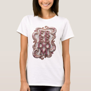 Camiseta Gráfica Rosa Legal LIBERDADE