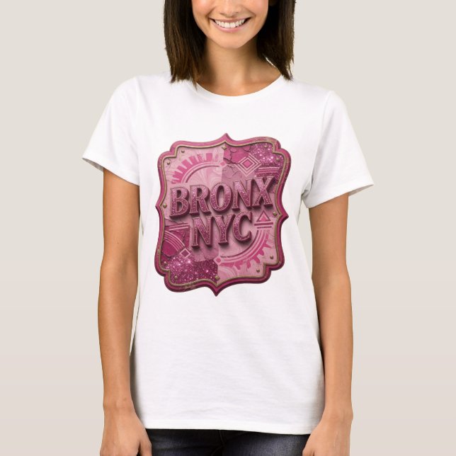 Camiseta Gráfica Rosa na Moda BRONX NYC (Frente)