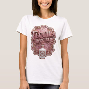 Camiseta Gráfica Rosa na Moda REQUERIDO TEQUILA