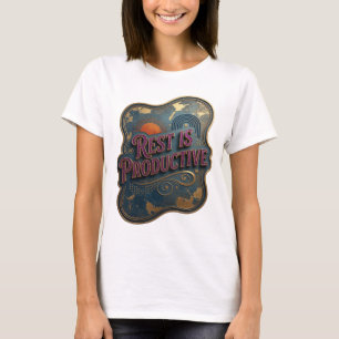 Camiseta Gráfica Roxa Impressionante O DESCANSO É 