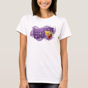 Camiseta Gráfica Roxa TEMPO DE BRUNCH Moderna