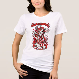 Camiseta Gráfica Sem Aprovação Desligar Marinheiro