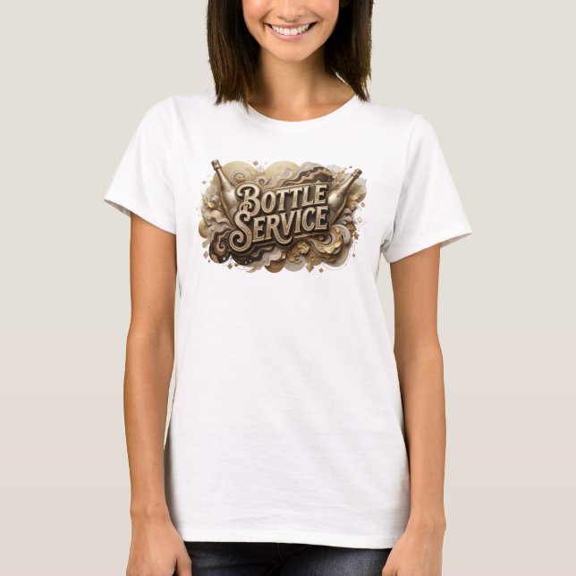 Camiseta Gráfica SERVIÇO DE GARRAFA Laranja Ousada (Frente)