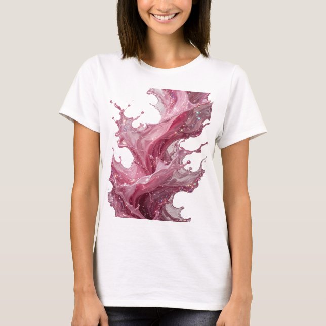Camiseta Gráfica Snappy Silver PINK LIQUID SPLASH (Frente)