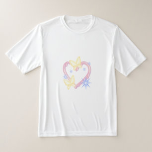 Camiseta Gráfica Sonhadora de Borboleta & Coração