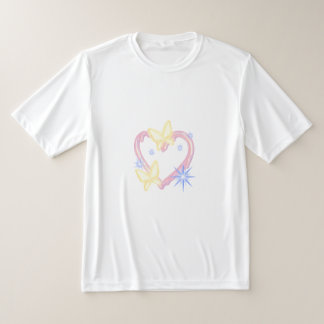 Camiseta Gráfica Sonhadora de Borboleta & Coração