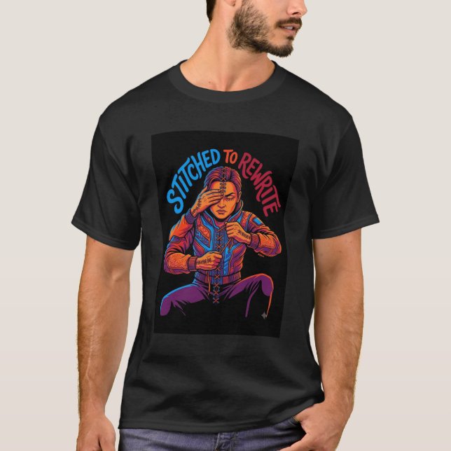 Camiseta Gráfica Stitched To Rewrite (Frente)