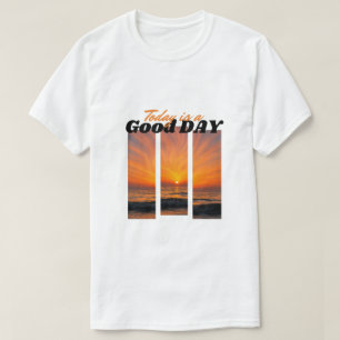 Camiseta Gráfica Sunset Beach Dia Bom