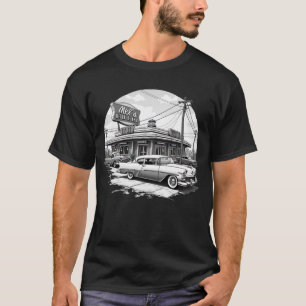 Camiseta Gráfica T-Shirt do Diner e Carros Clássic