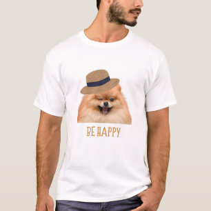 Camiseta Gráfica Típográfica Feliz de Cachorro Eng