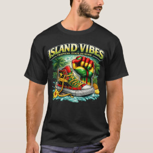 Camiseta Gráfica Tropical Island Vibes