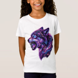 Camiseta Gráfica Uivar de Lobo Galáxia Cósmica Cel