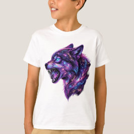 Camiseta Gráfica Uivar do Lobo Galáxia Cósmica Cel