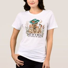 Camiseta Gráfica Um Tanto Desorganizada Mas Fazend