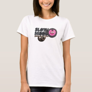 Camiseta Gráfica Única com SLOTH MODE ON em Ouro