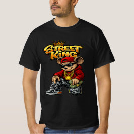 Camiseta gráfica urbana do desenho Street King par