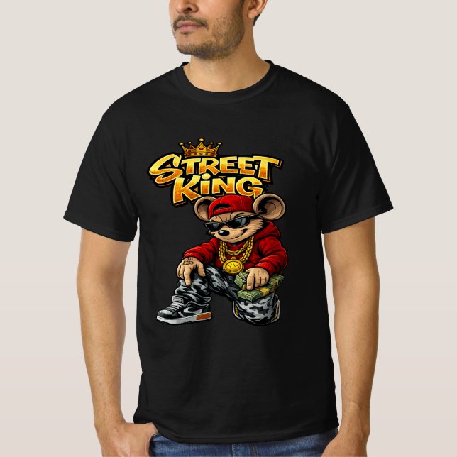 Camiseta gráfica urbana do desenho Street King par (Frente)
