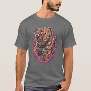 Camiseta Gráfica Urso Rugindo