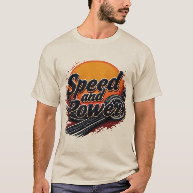 Camiseta gráfica "velocidade e potência" (Frente)
