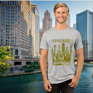 Camiseta Gráfica Verde de Chicago Camiseta Tri-Ble