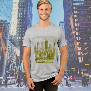 Camiseta Gráfica Verde de Chicago Camiseta Tri-Ble