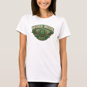 Camiseta Gráfica Verde Divertida TRABALHO DESLIGAD