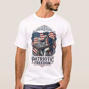 Camiseta Gráfica Vetorial de Xadrez Patriota