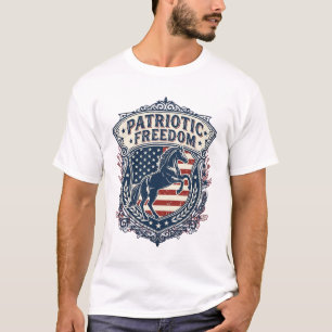 Camiseta Gráfica Vetorial Patriota Amante de Caval