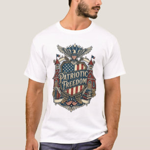 Camiseta Gráfica Vetorial Patriótica de Volta à Es