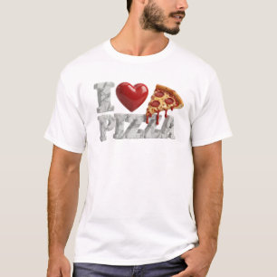 Camiseta Gráfica Vibrante Cinza EU AMO PIZZA Desig