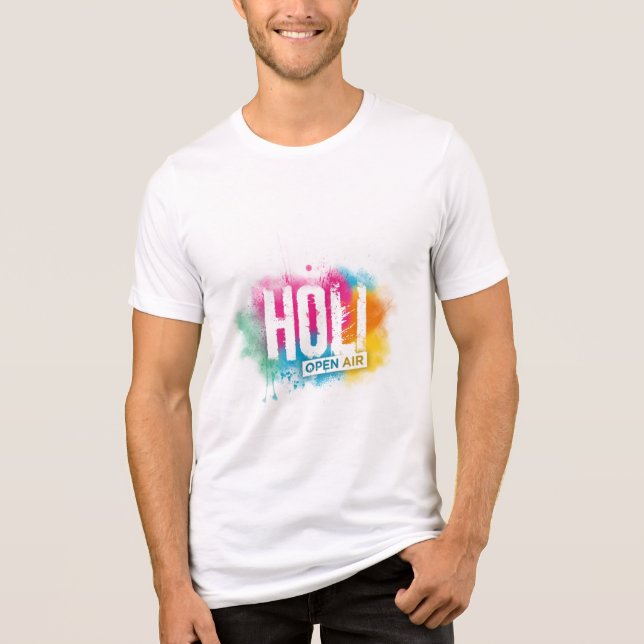 Camiseta Gráfica Vibrante do Holi Splash (Frente)