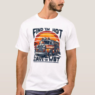 Camiseta Gráfica Vintage de Caminhão de Bombeiros 