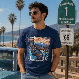Camiseta Gráfica Vintage de Mapa da Califórnia