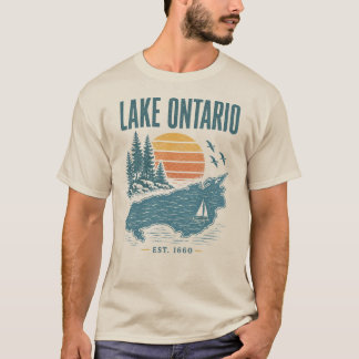 Camiseta Gráfica Vintage do Lago Ontário, Protesto