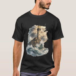 Camiseta Gráfica Vintage Farol Oceânico