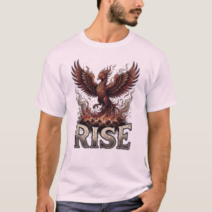 Camiseta Gráfica Vintage Fogo Fênix em Ascensão