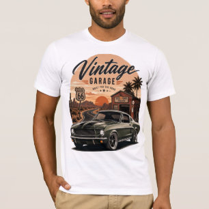 Camiseta Gráfica Vintage Mustang Route 66 Garage P