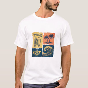 Camiseta Gráfica Vintage Surf Crew Tropical Vibe