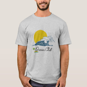 Camiseta Gráfica Wave Sunset Beach Unisex Camisa d