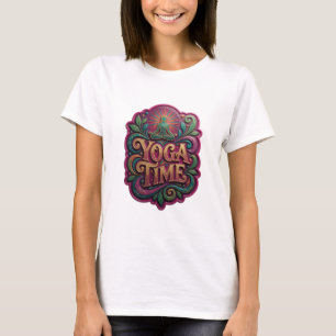 Camiseta Gráfica YOGA TIME em Dourado Impactante