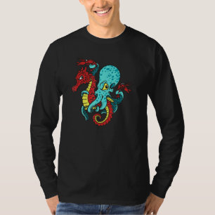 Camiseta Gráfico 365 Figurino de Halloween Octopus Seacaval
