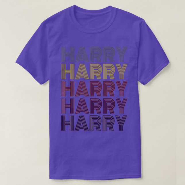 Camiseta Gráfico 365 Nome Próprio Harry Retro Pattern Vinta (Frente do Design)